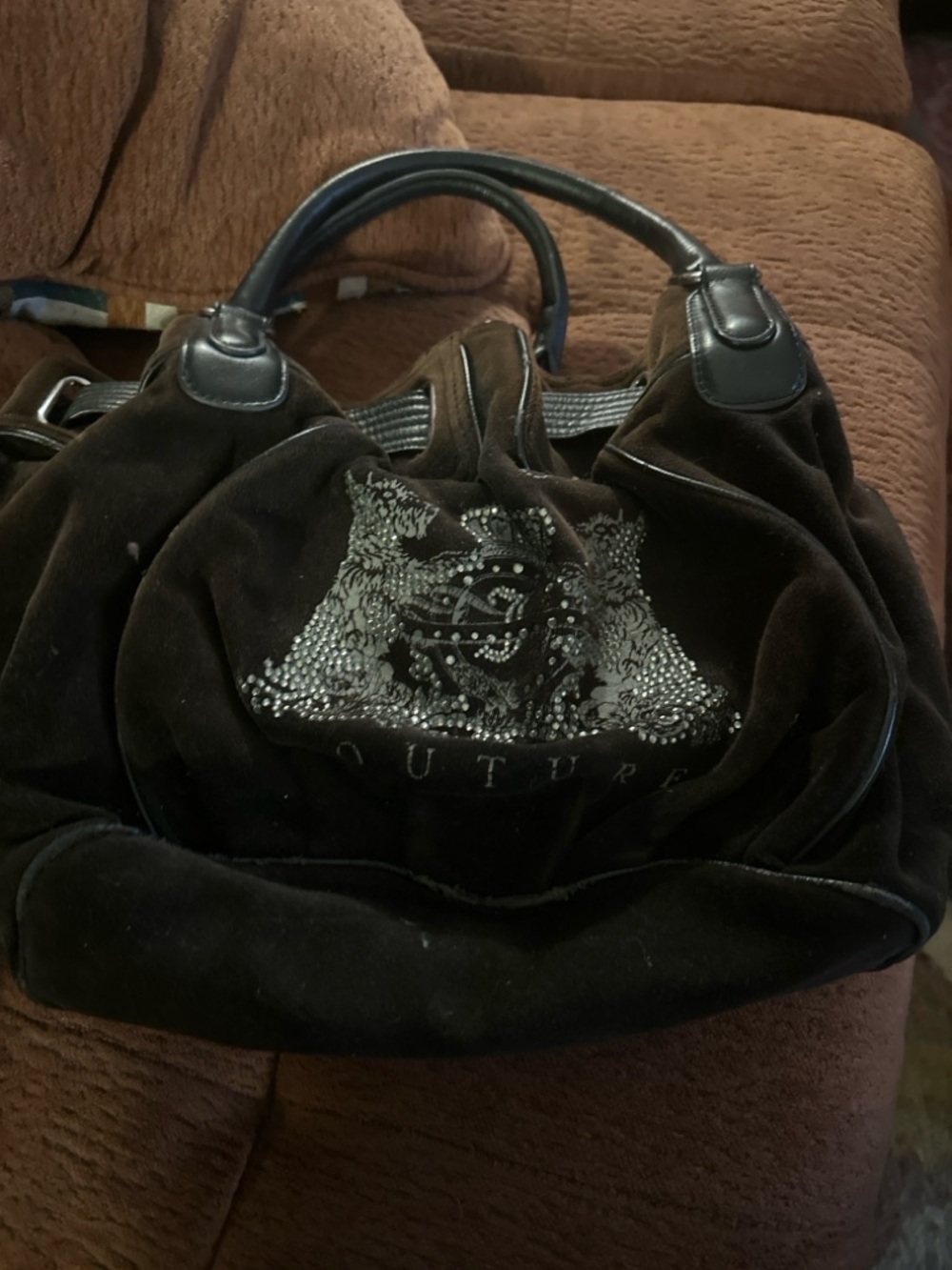 Y2K Vintage Juicy Couture Velour Crest Bag